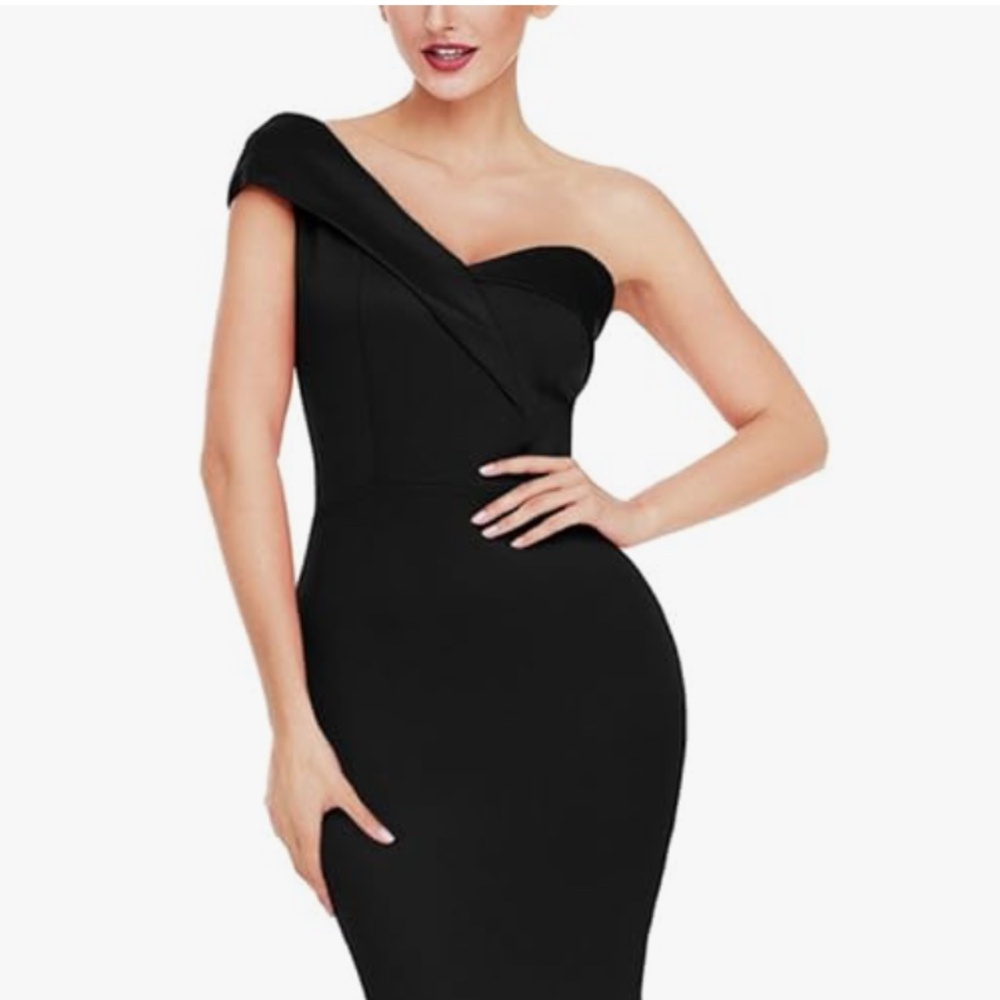 One shoulder Black maxi mer5maid dress